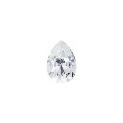 The Mira | 18k | White | Size 7 | Stone Moissanite | Pear | 9x6mm | Dune Ring Box | Custom Engraving:  +$0