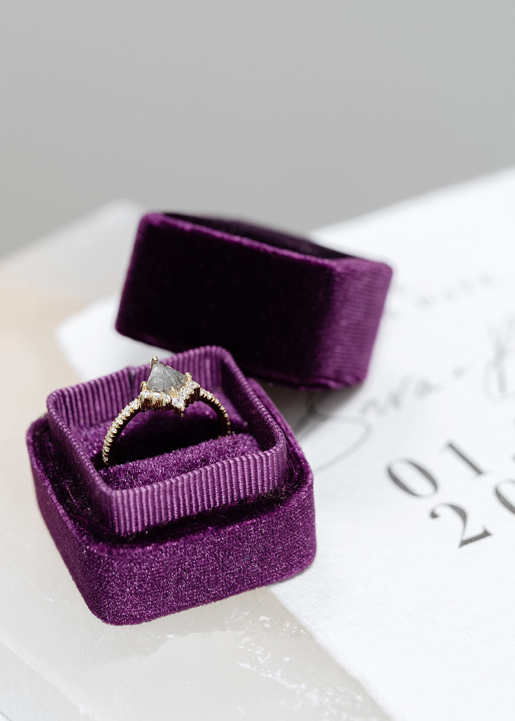 The Selene | 14k | Yellow | Size 9.5 | Stone Moissanite | Marquise | 11x5.5mm | Purple Ring Box | Custom Engraving:  +$0