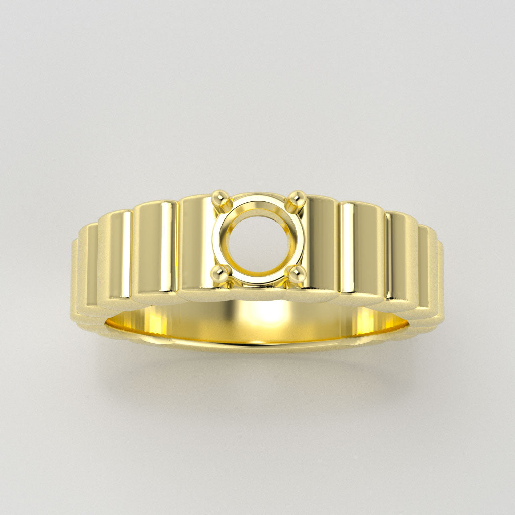 The Lynx | 18k | Yellow | Size 6 | Stone EMC26 | Blue Ring Box | Custom Engraving:  +$0