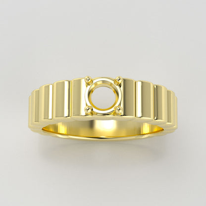 The Lynx | 14k | Yellow | Size 7.5 | Stone Round | A Quality | 1ct | Moss Ring Box | Custom Engraving:  +$0