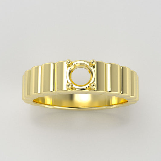The Lynx | 14k | Yellow | Size 5 | Stone Emerald | B Quality | 1ct | Dune Ring Box | Custom Engraving:  +$0