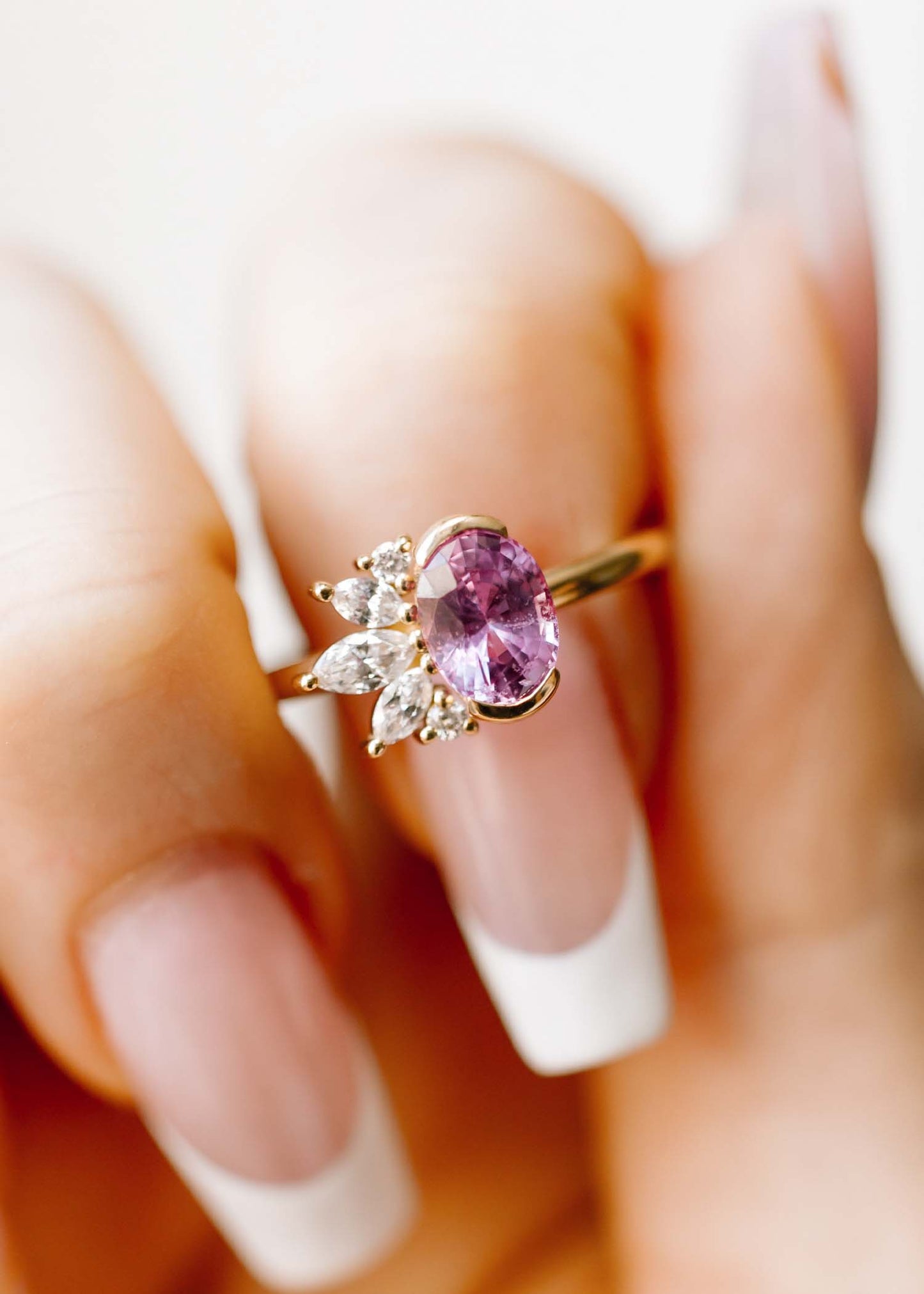 The Wren | 1.40ct Oval Pink Sapphire | Yellow Gold