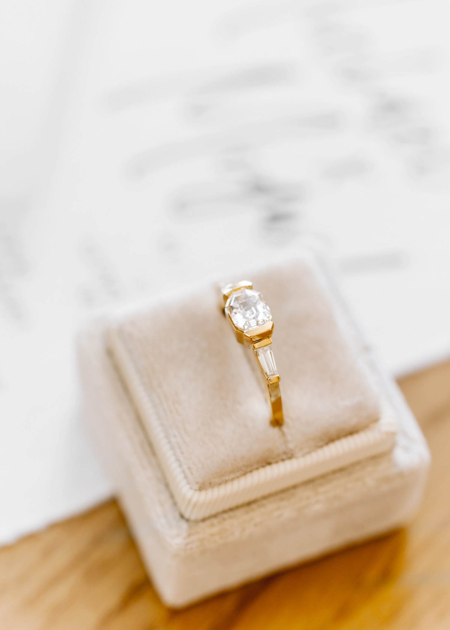 The Wolfe | 1.07ct Octagon Natural Diamond | Yellow Gold