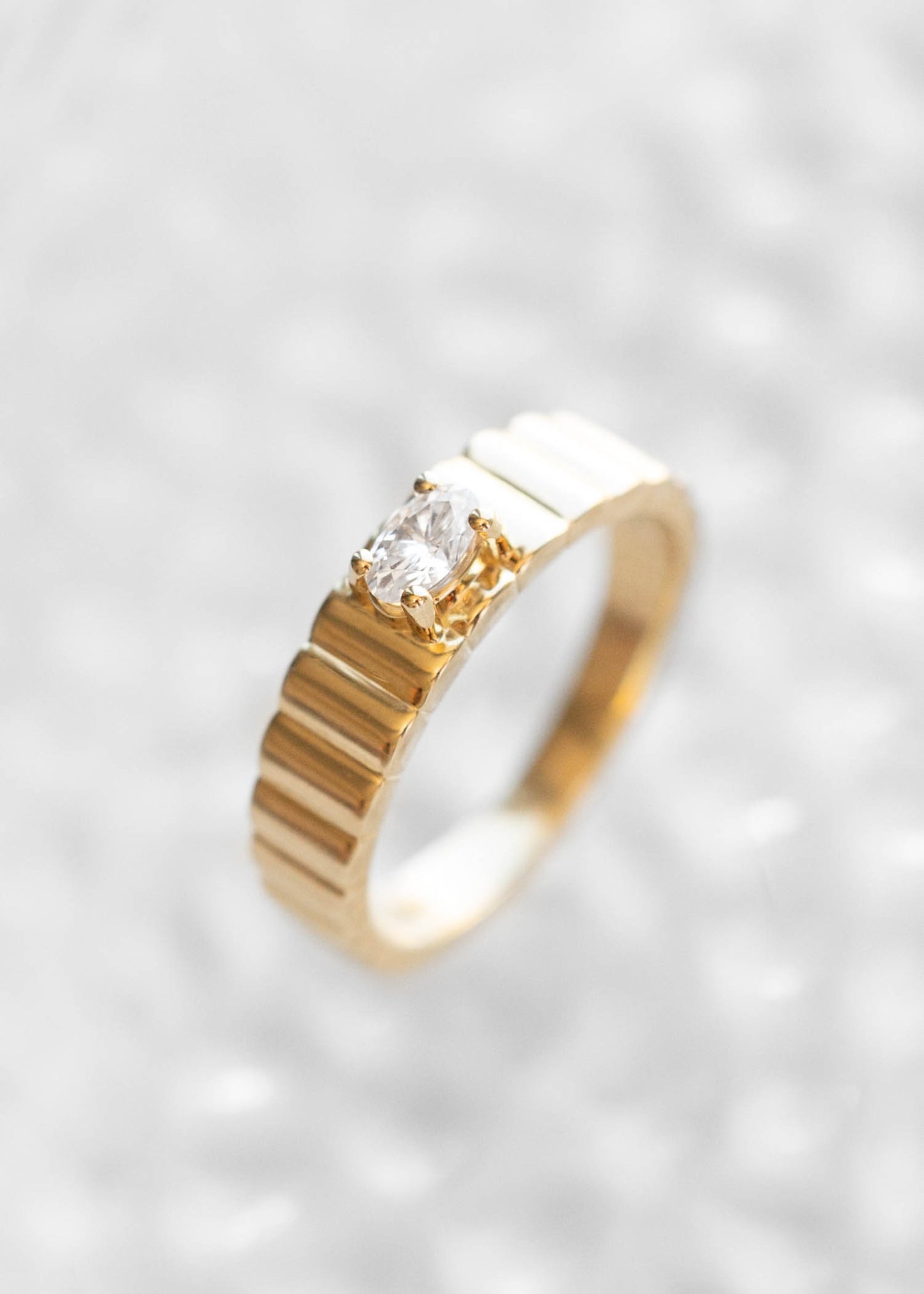 The Lynx | .23ct Oval Moissanite | Yellow Gold