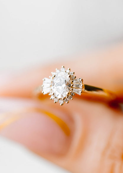 The Rhea | .72ct Lab-Grown Oval Diamond | Yellow Gold