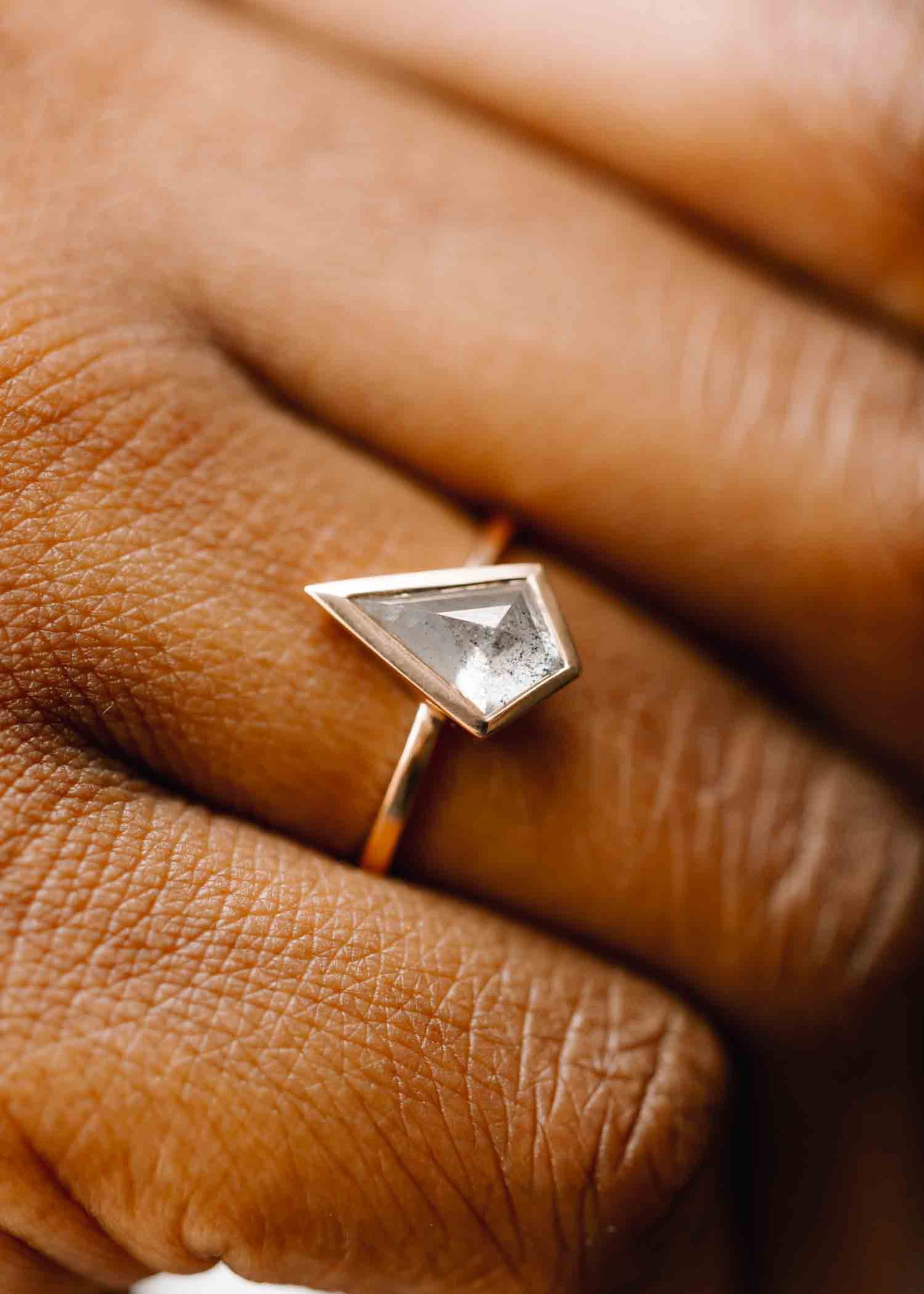 The Leda | 1.43ct Kite Salt and Pepper Diamond | Rose Gold