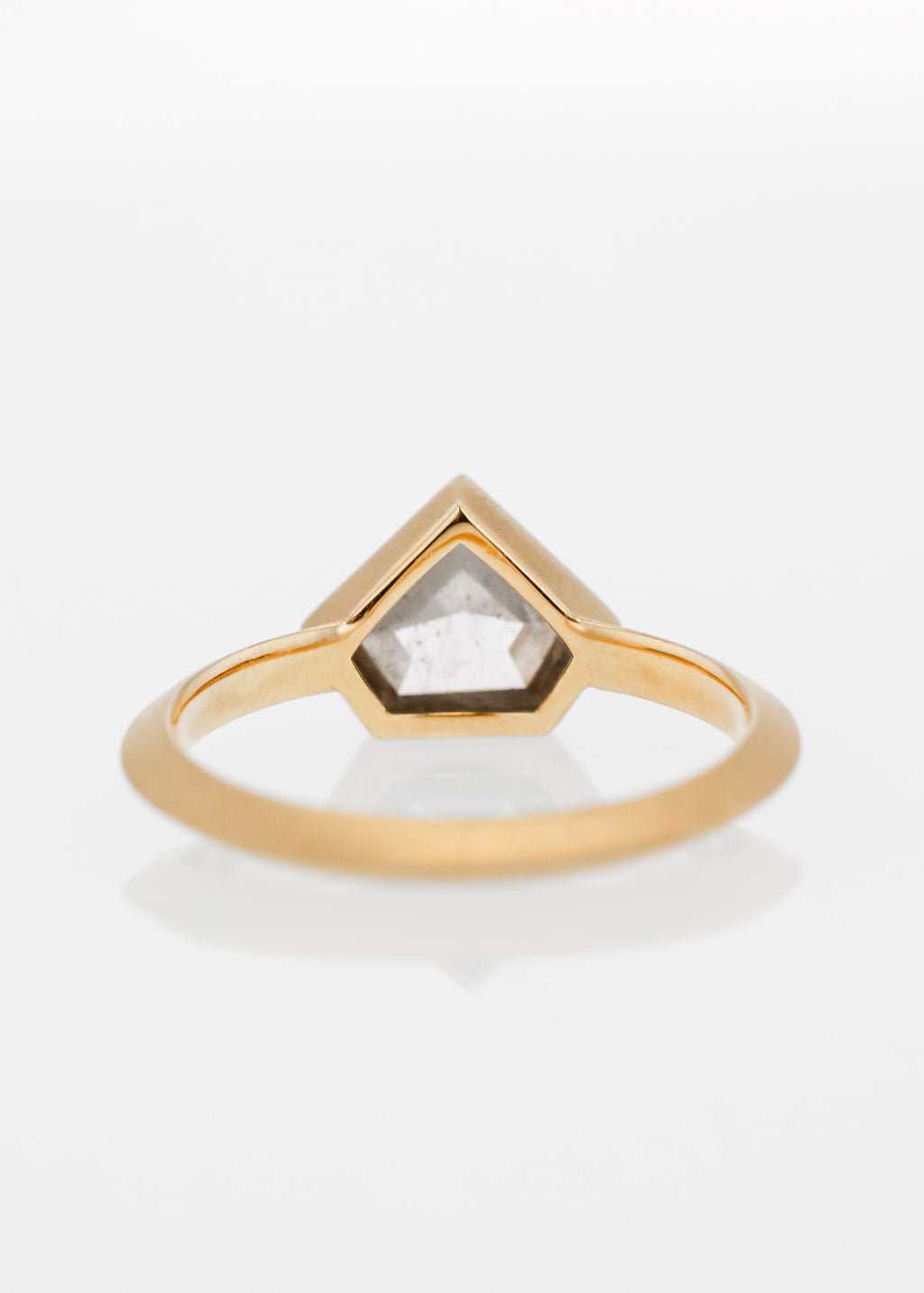 The Leda | 1.27ct Shield Salt and Pepper Diamond | 18k Yellow Gold