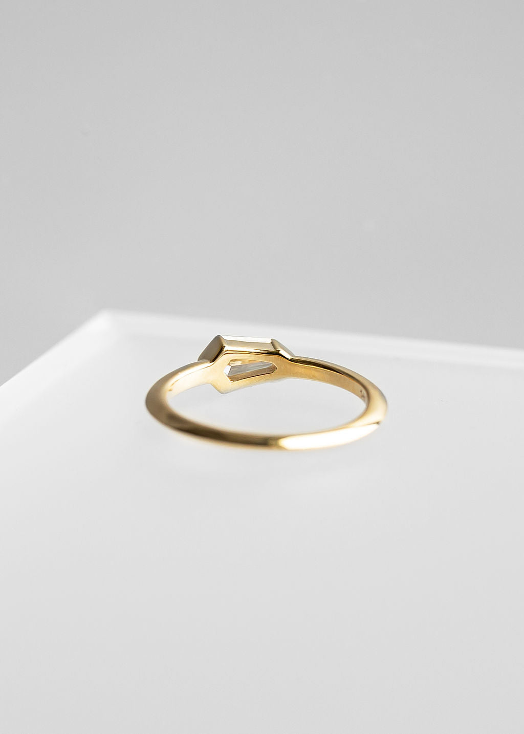 The Lyra | .50ct Shield Diamond | Yellow Gold