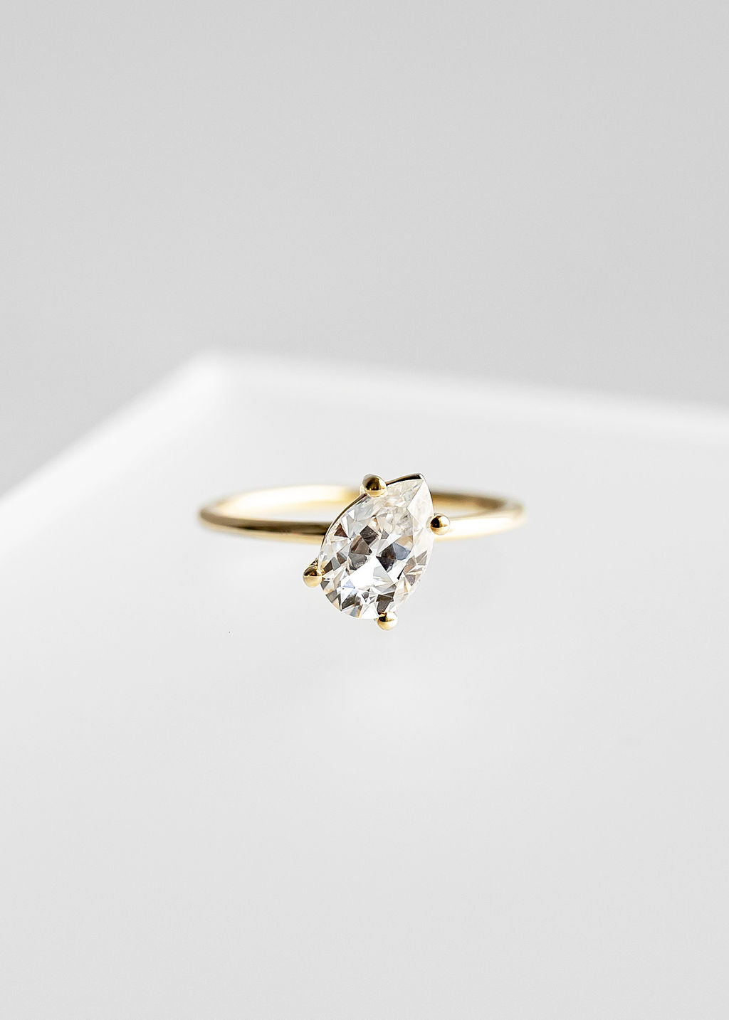 The Skye | 1.41ct Pear Moissanite | Yellow Gold