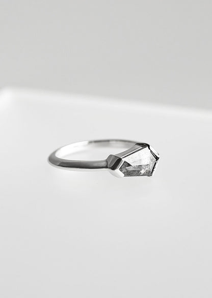 The Lyra | 1.29ct Kite Salt & Pepper Diamond | White Gold