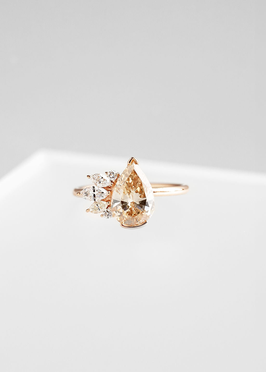 The Wren | 1.87ct Pear Champange Diamond | Rose Gold