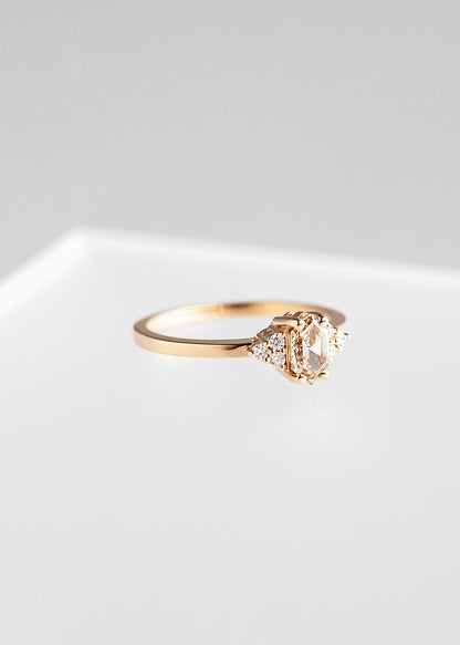 The Calisto Ring | 0.56ct Champagne Hexagon | Rose Gold