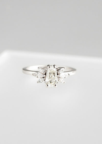 The Mini Luna | .62ct Shield Natural Diamond | White Gold