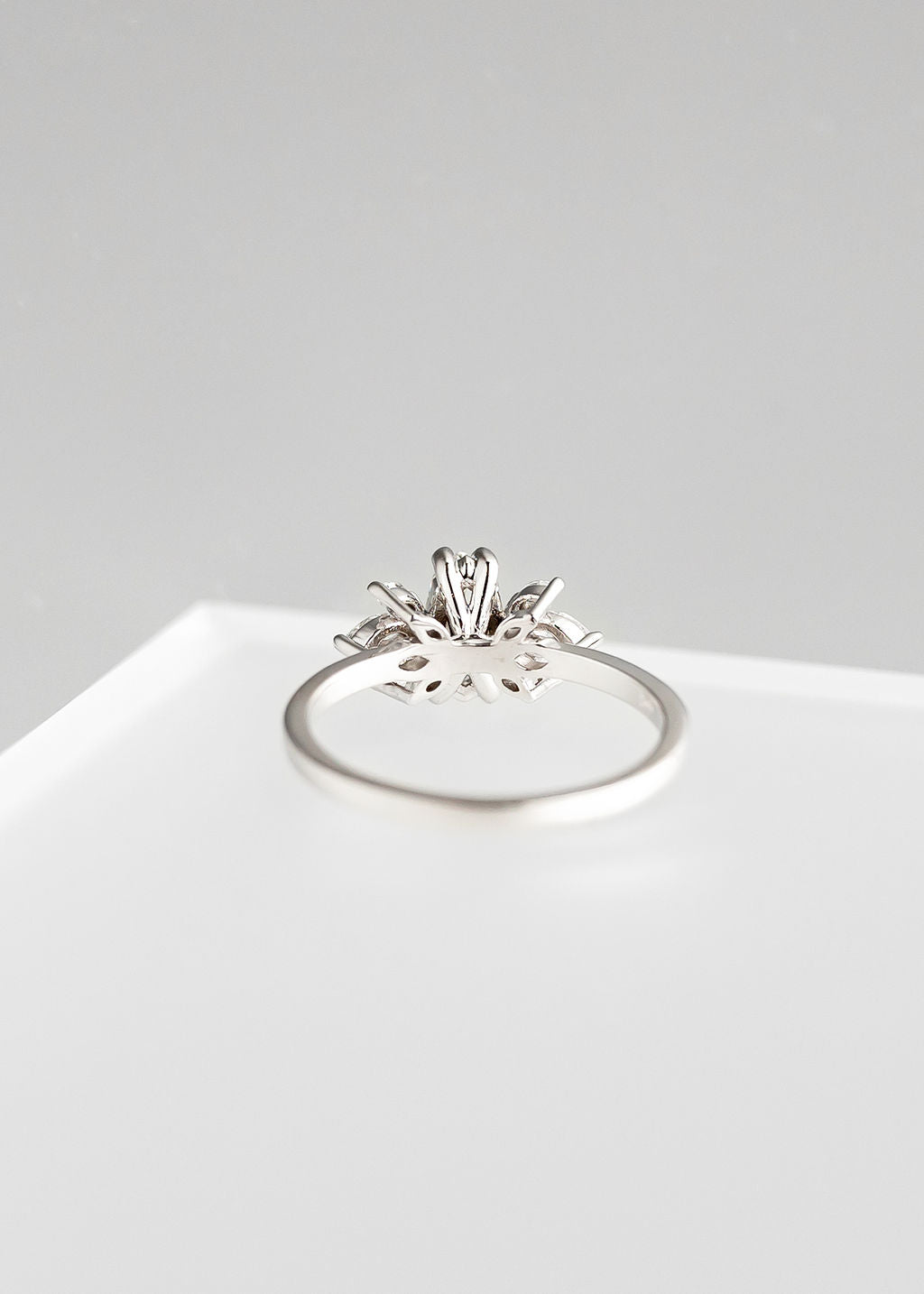 The Mini Luna | .62ct Shield Natural Diamond | White Gold