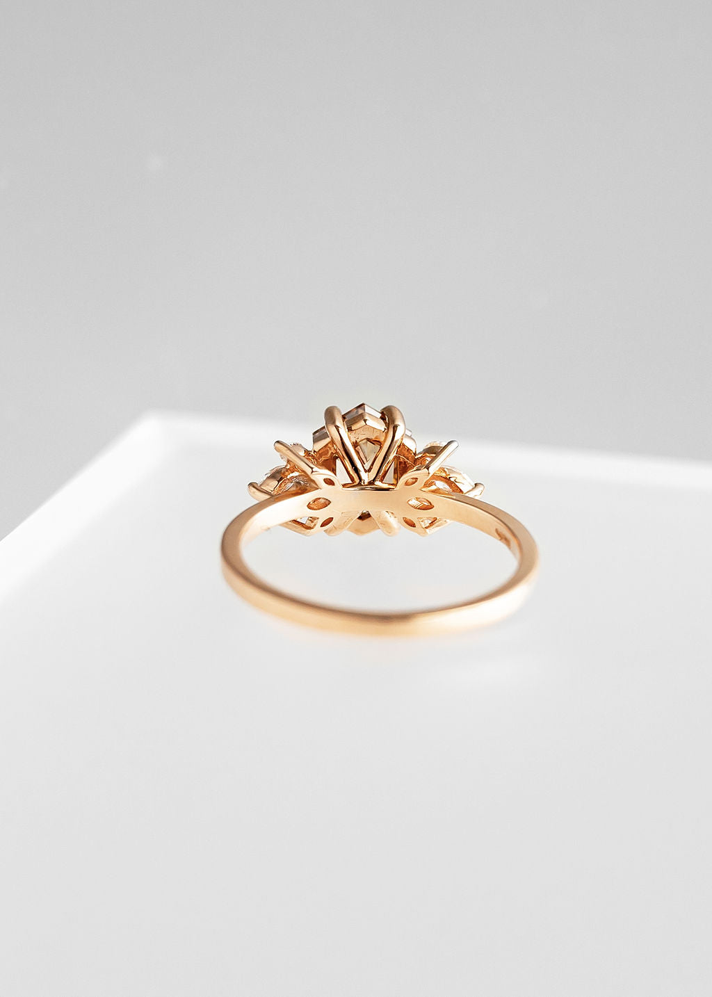 The Mini Luna | 1.65ct Cognac Hexagon Diamond | Rose Gold