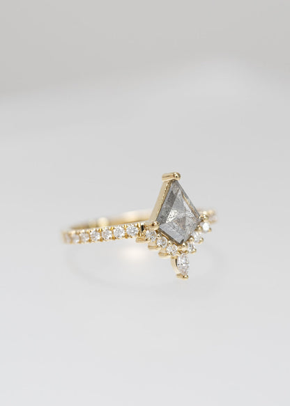 The Stella | .88ct Kite Salt & Pepper | Yellow Gold