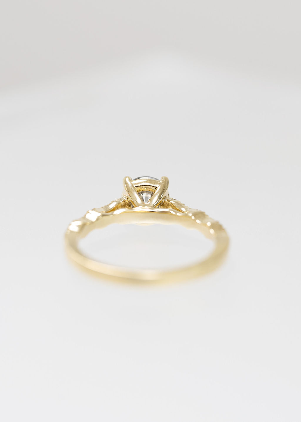 The Saturn Ring | 1.16ct Round Salt & Pepper | Yellow Gold