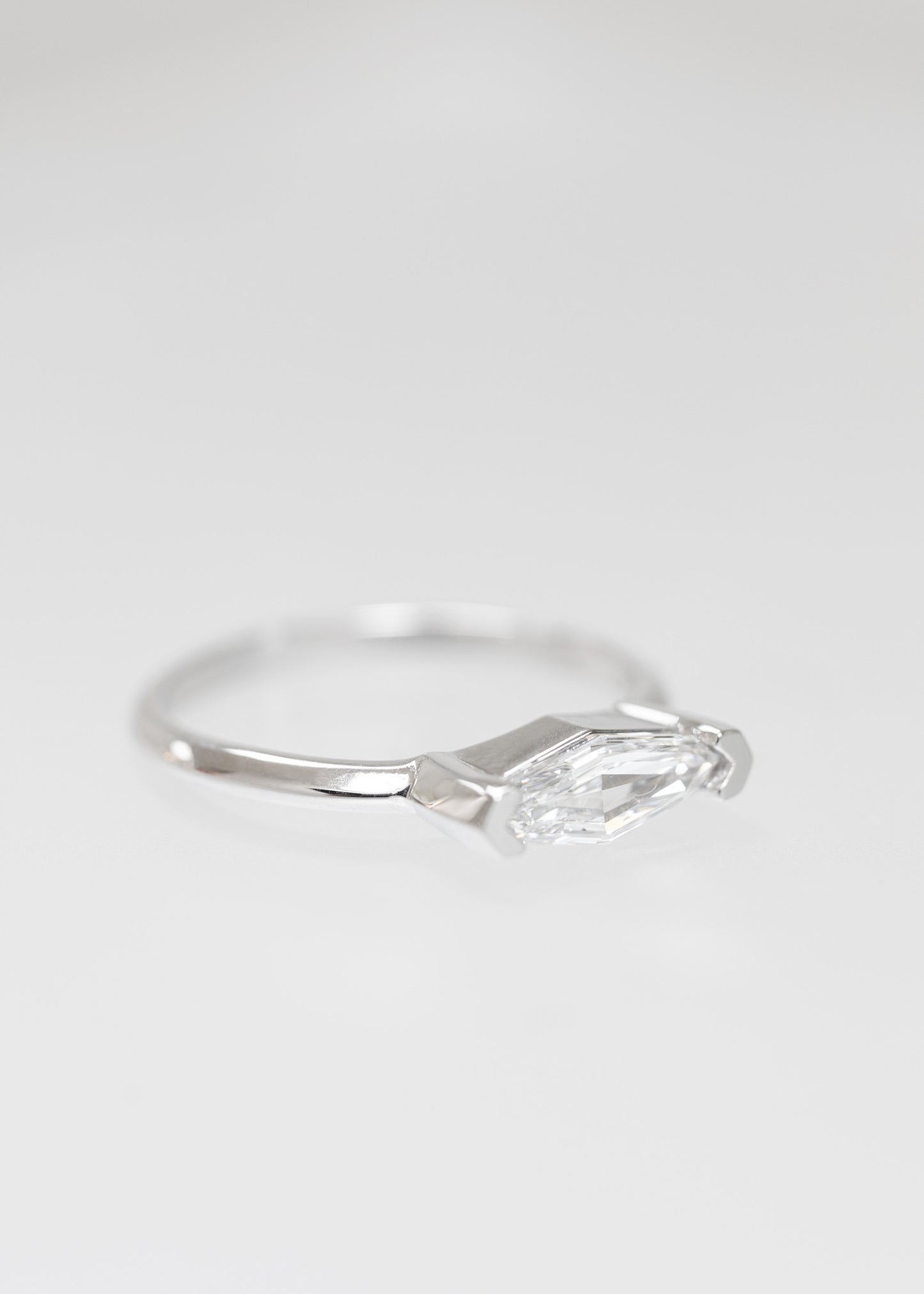 The Lyra | .60ct Step Marquise Natural Diamond | White Gold