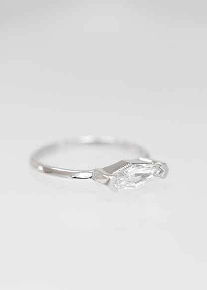 The Lyra | .60ct Step Marquise Natural Diamond | White Gold