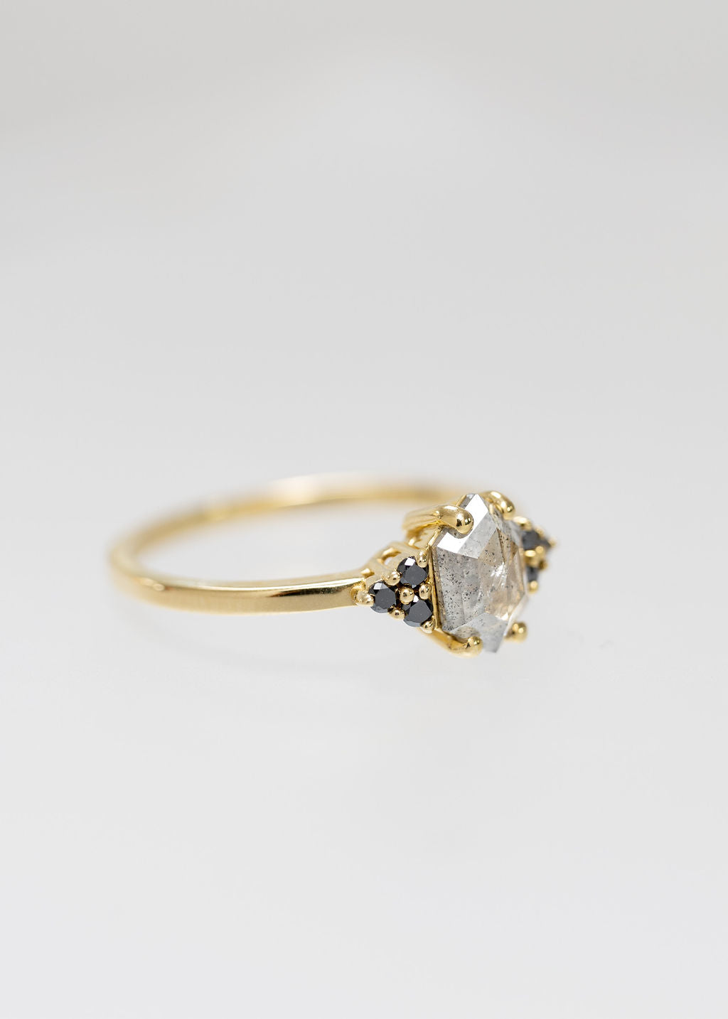 The Eclipse Ring | .71ct Galaxy Diamond | Yellow Gold