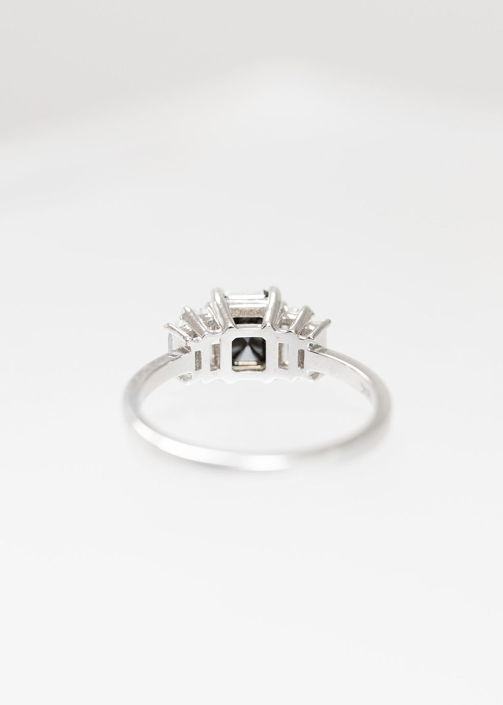 The Portia Ring | 1.30ct Black Emerald Cut Diamond | White Gold