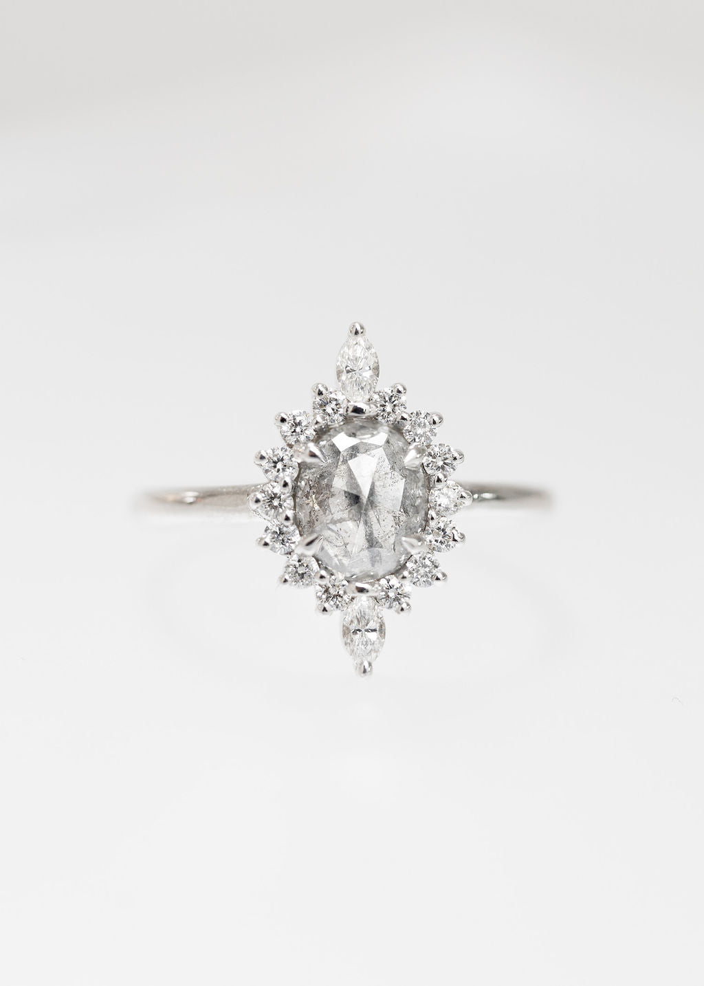 The Sienna | 1.02ct Oval Salt & Pepper Diamond | White Gold