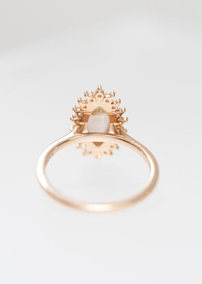 The Soleil Ring | 2.16 ct Marquise Shaped Natural Rose Diamond | Rose Gold