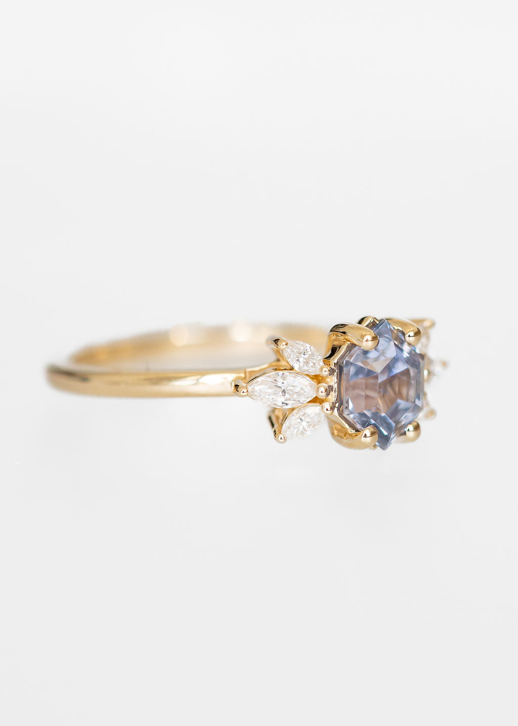 The Mini Luna | 1.12ct Hexagon Sapphire | Yellow Gold