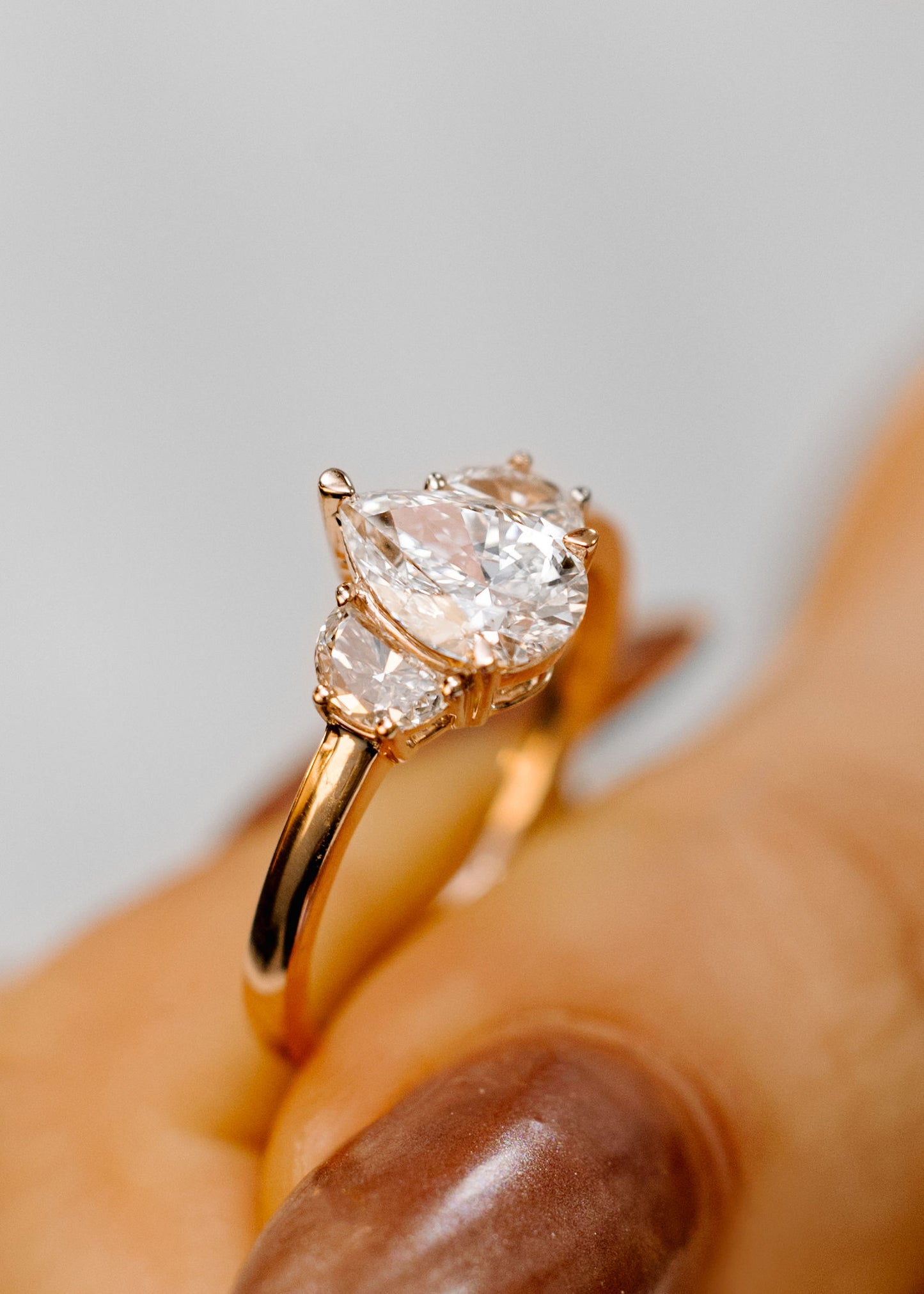 The Zora (Moon Sides) | 1.54ct Pear Lab-Grown Diamond | Rose Gold