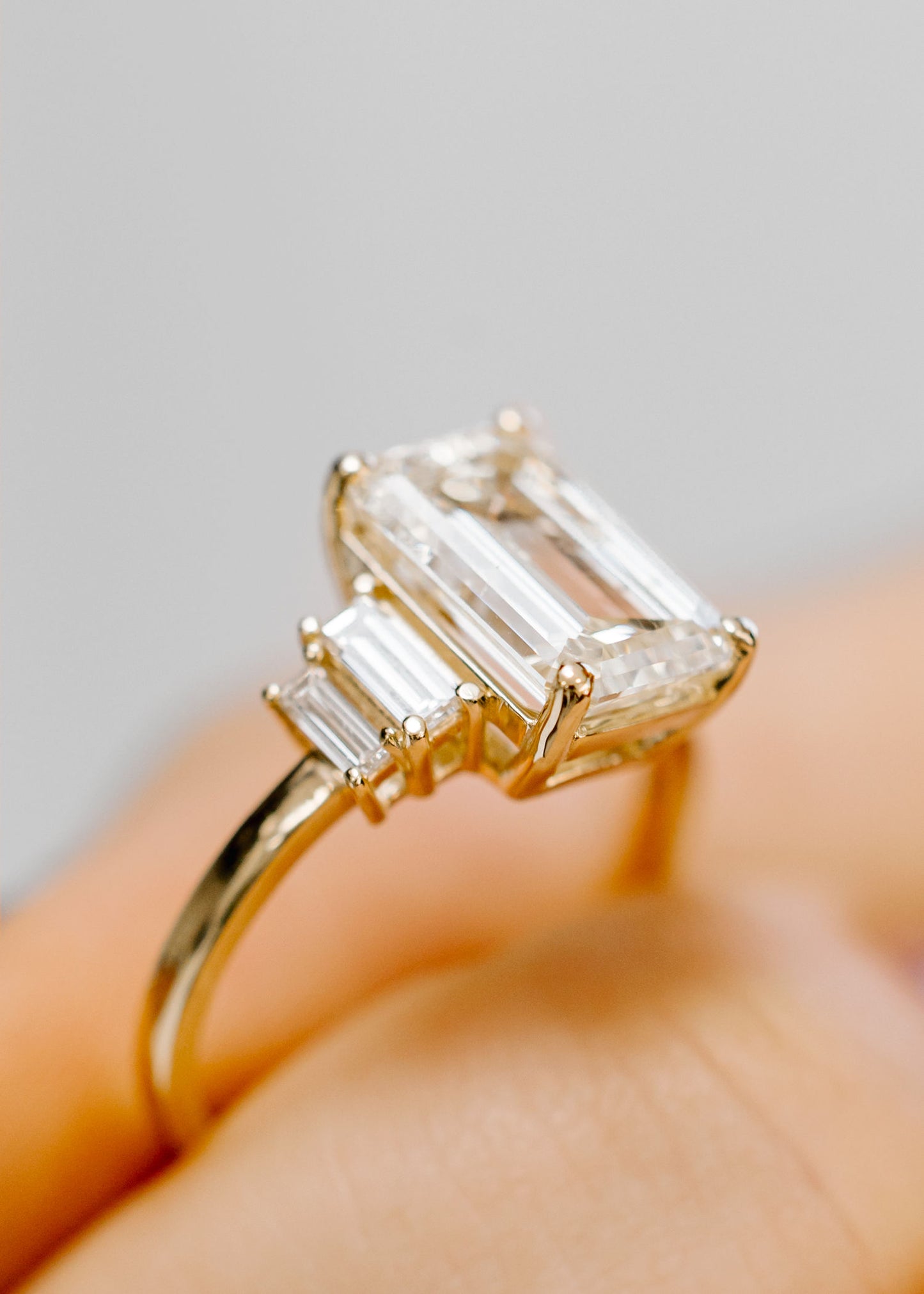 The Portia Ring | 3.50ct Emerald Cut Diamond | Yellow Gold
