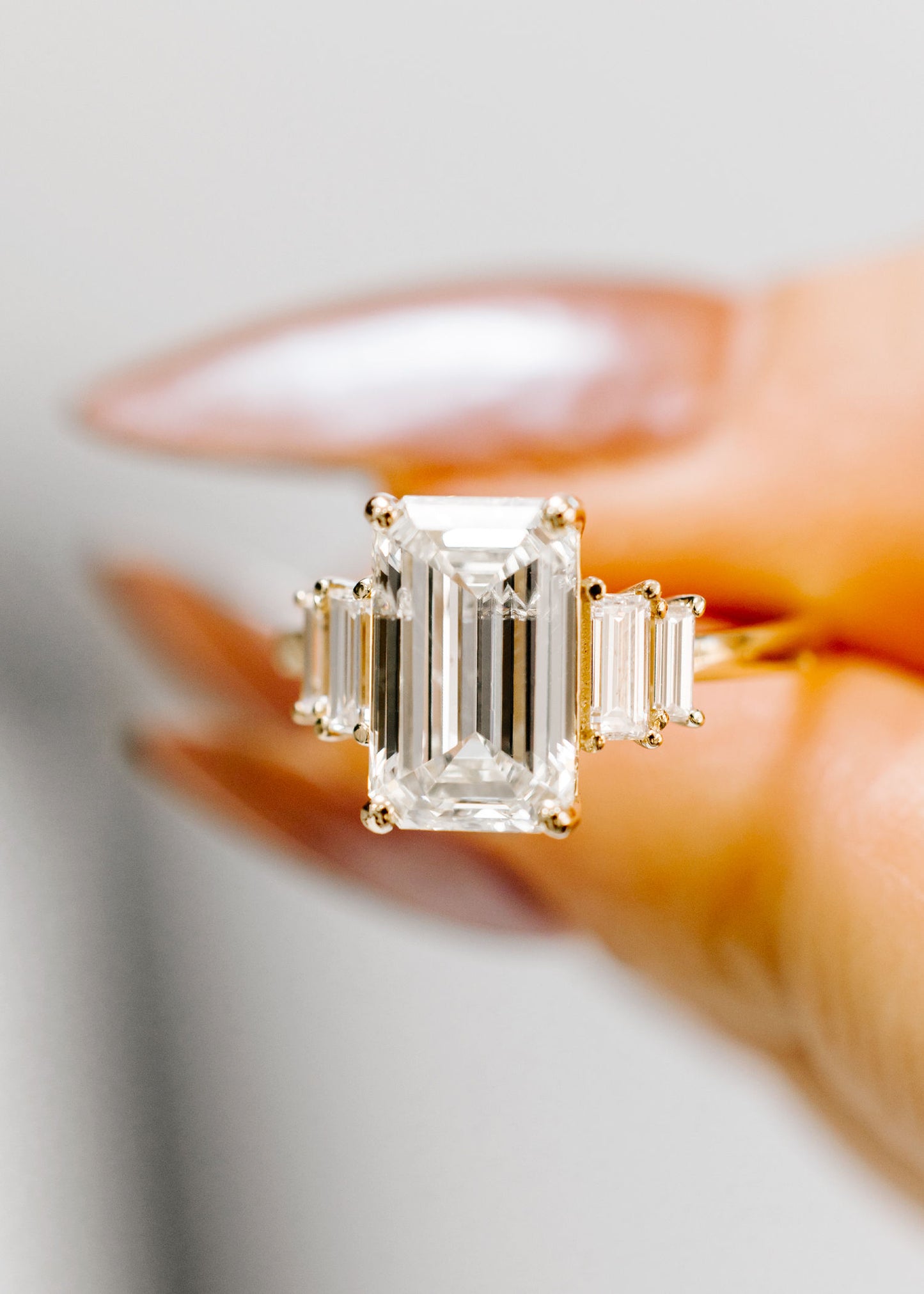The Portia Ring | 3.50ct Emerald Cut Diamond | Yellow Gold