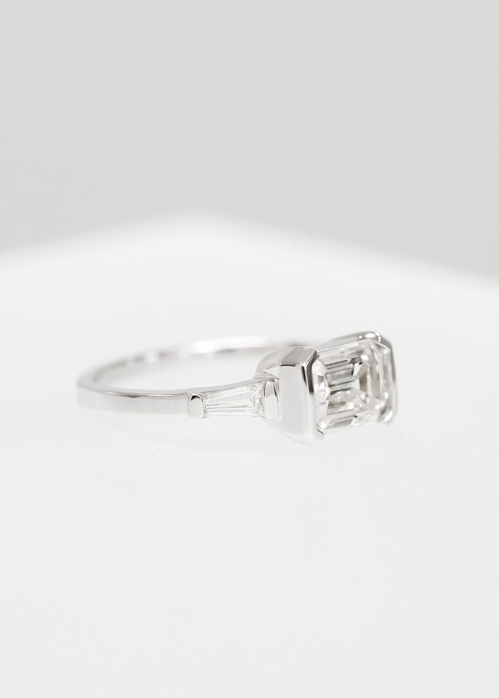 The Wolfe | 1.67ct Emerald Moissanite | White Gold