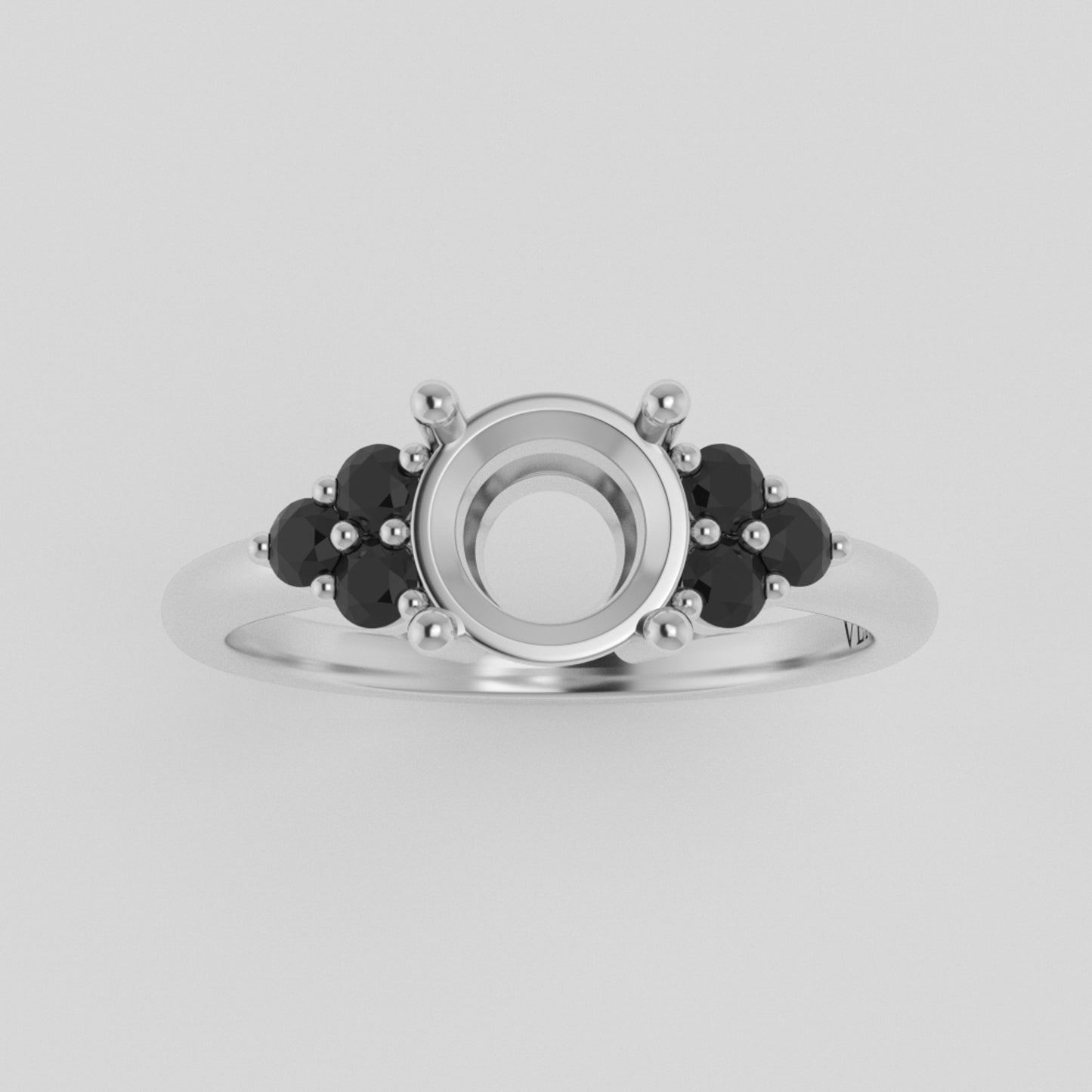 The Eclipse | 18k | White | Size 8.75 | Stone MOS136 | Moss Ring Box | Custom Engraving:  +$0