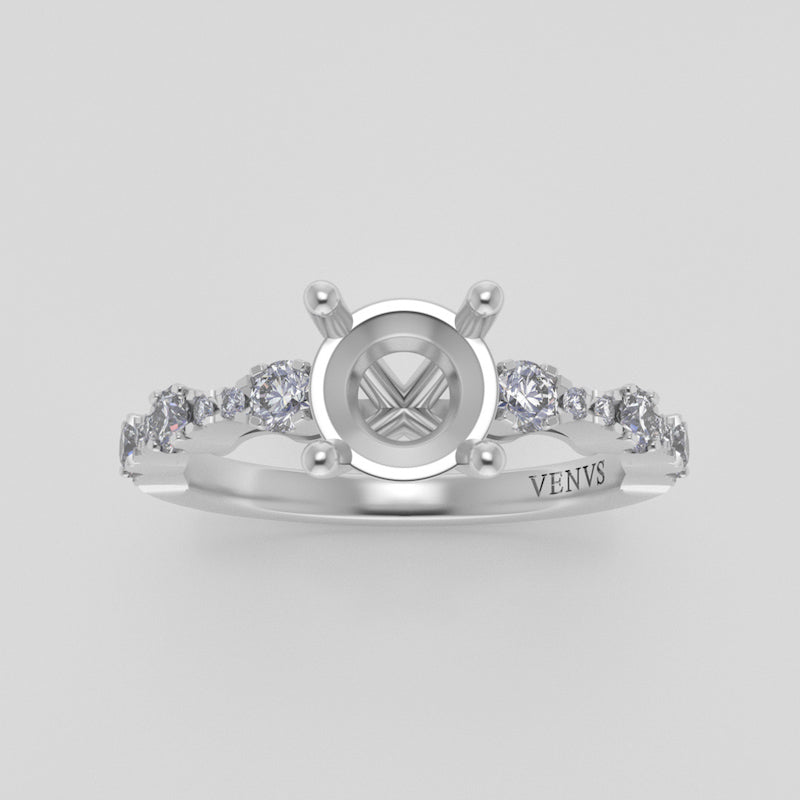 The Saturn | Platinum | White | Size 6 | Stone AQ1 | Pink Ring Box | Custom Engraving:  +$0