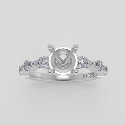 The Saturn | 14k | White | Size 7 | Stone Moissanite | Round | 7.5mm | Blue Ring Box | Custom Engraving:  +$0
