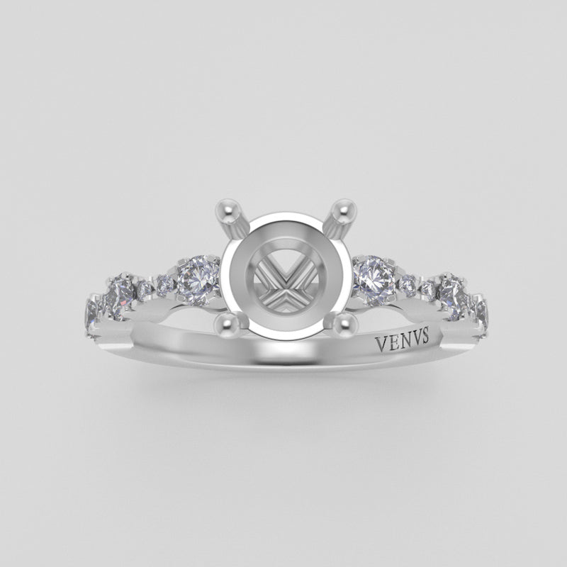 The Saturn | 14k | White | Size 9.5 | Stone MOS178 | Dune Ring Box | Custom Engraving:  +$0