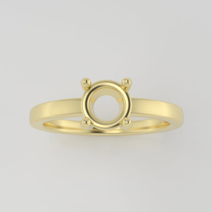 The Vega | 14k | Yellow | Size 6 | Stone MOS13 | Lagoon Ring Box | Custom Engraving:  +$0