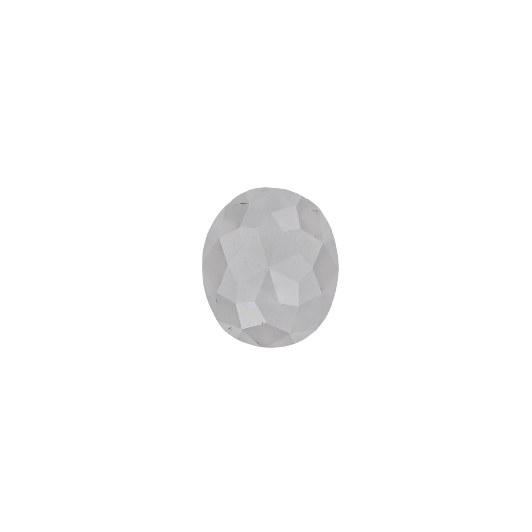 The Leda | 18k | White | Size 8.5 | Stone OV55 | Cinque Ring Box | Custom Engraving:  +$0