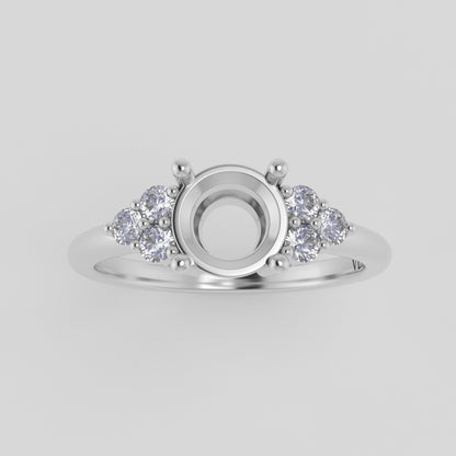 The Calisto | 14k | White | Size 7 | Stone RU2 | Dune Ring Box | Custom Engraving: Cíera +$75