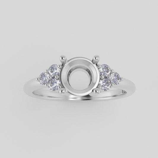 The Calisto | 14k | White | Size 7 | Stone RU2 | Dune Ring Box | Custom Engraving: Cíera +$75