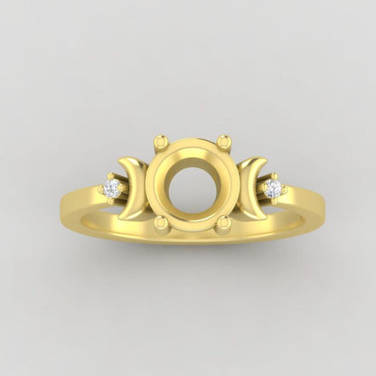 The Selene | 14k | Yellow | Size 6.5 | Stone MOS97 | Moss Ring Box | Custom Engraving:  +$0
