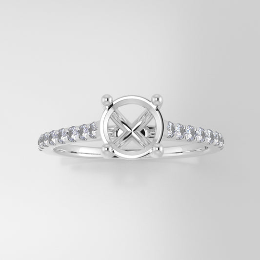 The Aurora | 14k | White | Size 6 | Stone Round | A Quality | 1ct | Dune Ring Box | Custom Engraving:  +$0