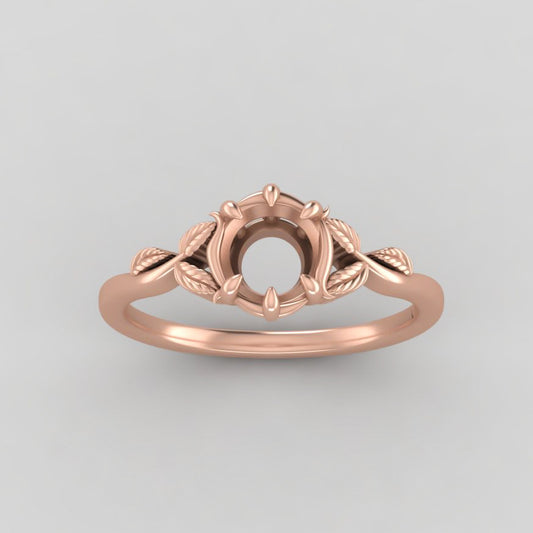 The Mira | 14k | Rose | Size 4.5 | Stone SPI11 | Dune Ring Box | Custom Engraving:  +$0