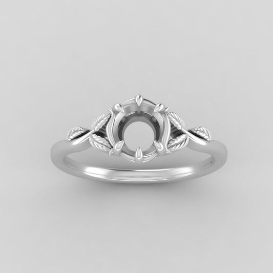 The Mira | 14k | White | Size 7 | Stone MOS57 | Moss Ring Box | Custom Engraving:  +$0