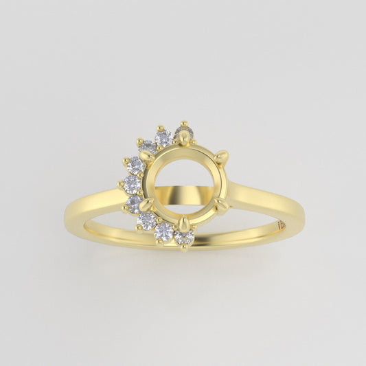 The Juliet | 18k | Yellow | Size 7 | Stone EM40 | Pink Ring Box | Custom Engraving:  +$0