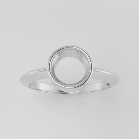 The Leda | 14k | White | Size 7 | Stone Moissanite | Round | 5.5mm | Gray Ring Box | Custom Engraving:  +$0