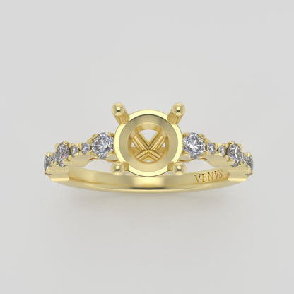 The Saturn | 14k | Yellow | Size 8 | Stone RB41 | Antelope Ring Box | Custom Engraving:  +$0