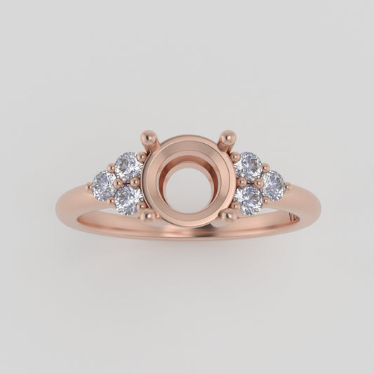 The Calisto | 14k | Rose | Size 5.75 | Stone OV23 | Moss Ring Box | Custom Engraving:  +$0