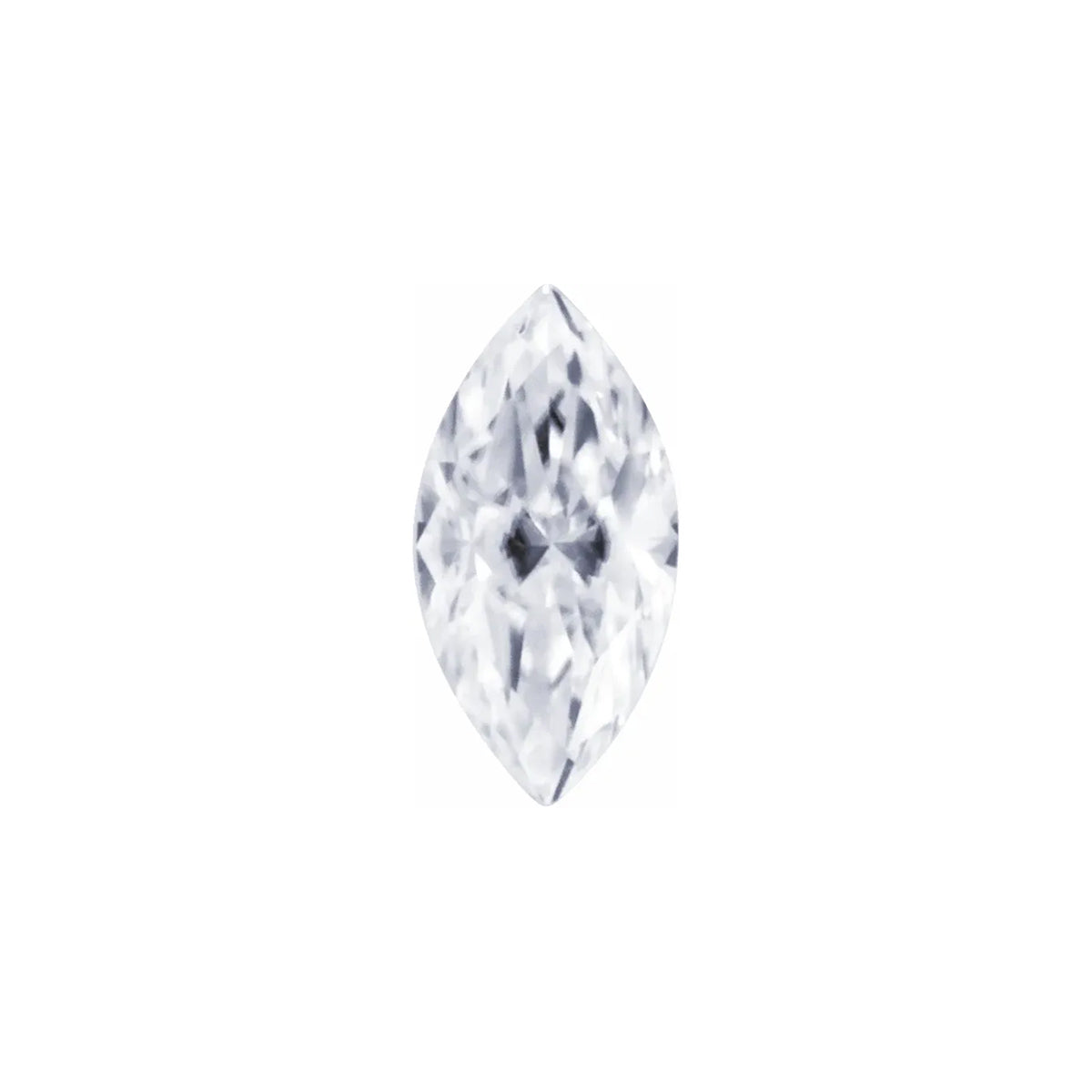 The Mini Luna | 14k | White | Size 6 | Stone Moissanite | Marquise | 13x6.5mm | Moss Ring Box | Custom Engraving:  +$0