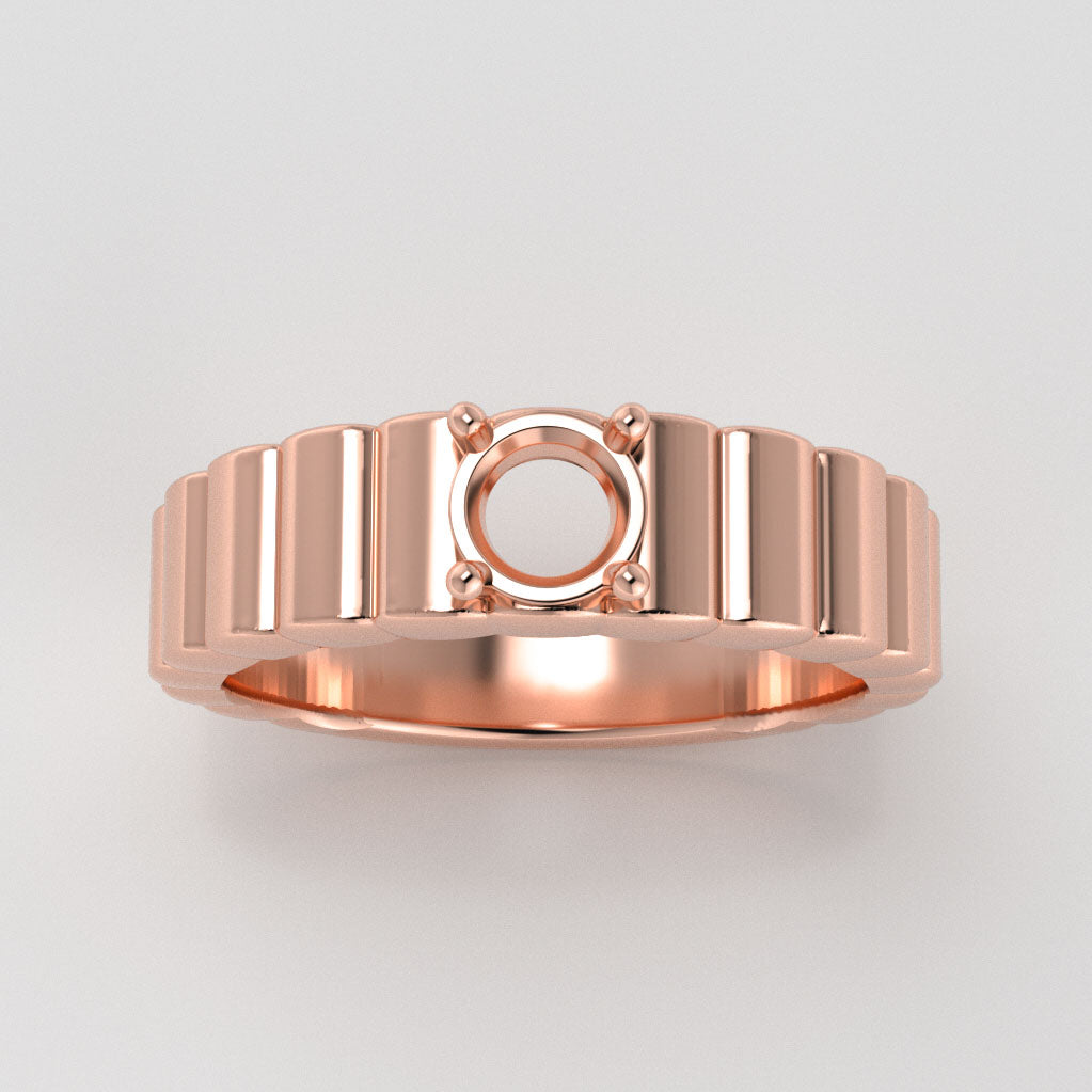 The Lynx | 14k | Rose | Size 7.5 | Stone CLR72 | Moss Ring Box | Custom Engraving: * +$75